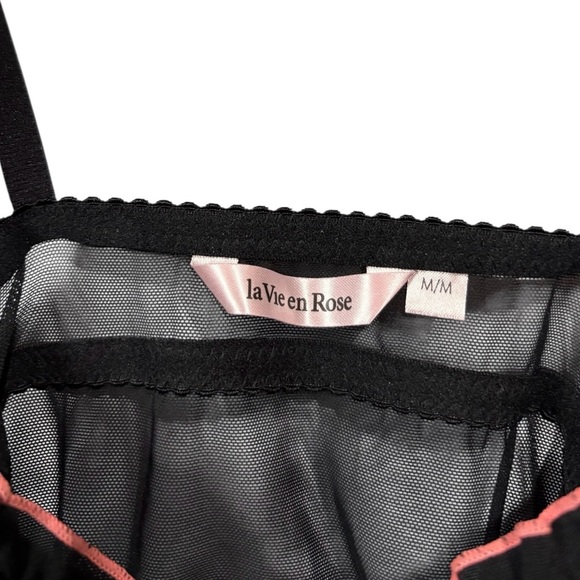 NEW, La Vie En Rose, Black Sheer Babydoll, Size Medium 🫦 - Picture 5 of 8